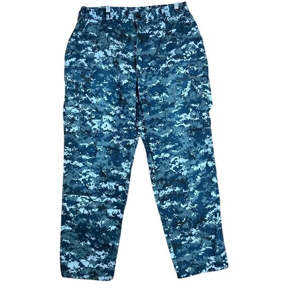 US Navy NWU Type I Trousers Blue Digital Camouflage Uniform Large Regular - Picture 1 of 12